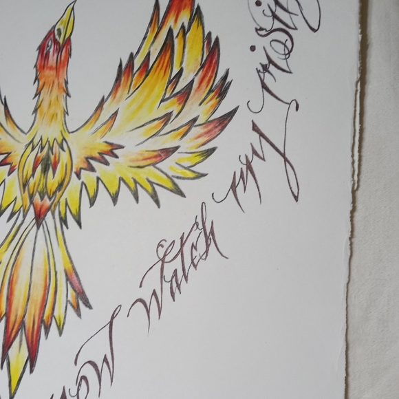 Prison art. "Phoenix tat" ink and colored pencil on cardstock. By R. Bru… - Picture 3 of 4